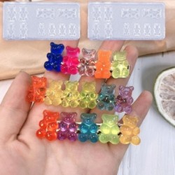 Szín: szilikon formák - 5 db 4 x 2 cm, kézzel készített aranyos medve körömdíszítés szilikon mini gumiszerű medve