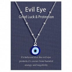 Fém színe: ezüst - 1 db Lucky Blue Eye nyaklánc Evil Eye medál nyaklánc Turkish Evil Eye védelem és áldás férfiaknak