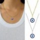 Fém színe: ezüst - 1 db Lucky Blue Eye nyaklánc Evil Eye medál nyaklánc Turkish Evil Eye védelem és áldás férfiaknak