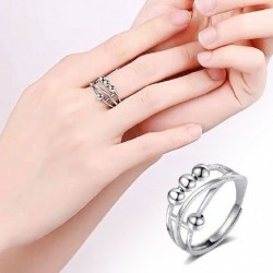 Fő kő színe: gyűrű - Uniszex állítható pörgő Fidget Peace Ring Spinner Band Nyitott Gyűrű Szorongásgátló