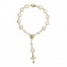 Fém szín: arany - 1 db Katolikus Kereszt Ujjlánc Mini Rózsafüzér Ujj Keresztelő Rózsafüzérek Fehér Rózsa karkötő