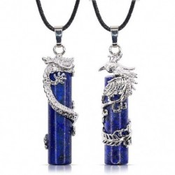 Fém színe: RB - 2 db Crystal Dragon Phoenix hozzáillő pár nyaklánc hengeres Yin Yang medál nyaklánc Sugárzás