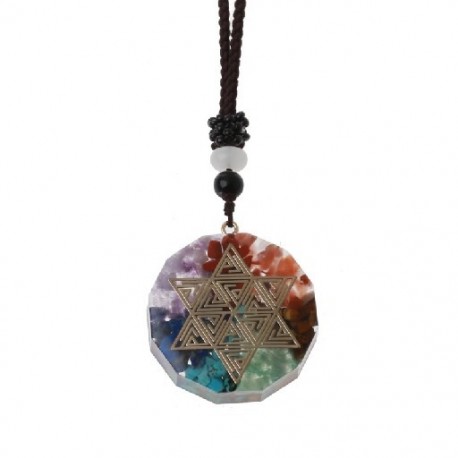 Fém szín: 2282 - 1 db Orgone medál nyaklánc Metatron kocka Orgonite energia medál 7 csakra Reiki gyógyító EMF védelem