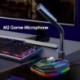 Szín: USB - USB hangkártya RGB mikrofon Számítógépes játékmikrofon hangszóró fejhallgató csatlakozóval Szabad