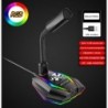Szín: USB RGB-vel - USB hangkártya RGB mikrofon Számítógépes játékmikrofon hangszóró fejhallgató csatlakozóval