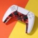 Szín: zöld - Vezérlő fogantyúja elülső középső ház burkolat Sony PS5 Gamepadhoz Dekoratív csík bőr tok burkolat