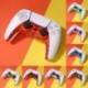 Szín: terepszínű vörös - Vezérlő fogantyúja elülső középső ház ház Sony PS5 játékpadhoz dekoratív csík bőr