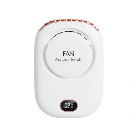 Fehér szín - Mini hordozható penge nélküli nyaki ventilátor USB újratölthető némító ventilátor 3 sebességes