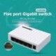 Szín: EU csatlakozó - 5 portos asztali gigabites hálózati kapcsoló 10/100 / 1000 Mbps Ethernet kapcsoló adapter gyors RJ45