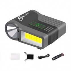 Kibocsátó szín: fekete - Indukciós sapkás kapcsos lámpa 2200 mAh USB újratölthető COB Flood Light vízálló