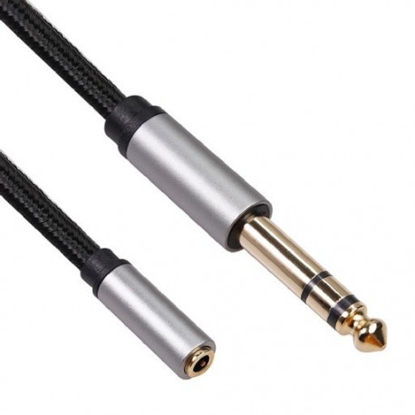 Szín: Sliver - 6,5 mm-es apa-3,5 mm-es anya audiokábel erősítőhöz, gitár fejhallgató adapterhez TRS 6,35 mm-es 1/4-3,5