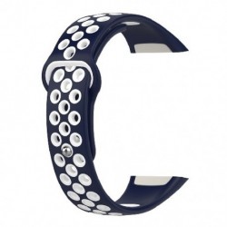 Szín: kék fehér - Szilikon óraszíj Huawei Band 6 csuklópánthoz, légáteresztő sportóraszíj cserekarkötő Huawei