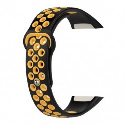 Szín: sárga - Szilikon óraszíj Huawei Band 6 csuklópánthoz, légáteresztő sportóraszíj cserekarkötő Huawei Honor