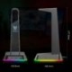 Fehér szín - RGB Gaming fejhallgató állvány Számítógépes fejhallgató tartó LED világító asztali fülhallgató