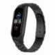 Fekete szín - Fém szíj Xiaomi Mi Band 6 5 csuklópánt karkötő rozsdamentes acél csereszíj Miband 5 6 csuklópánthoz