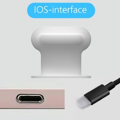 Szín: iOS-hez - 1 db szilikon telefon porálló csatlakozódugó, vízálló porálló dugó töltőport porálló burkolat