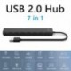 Szín: USB 2.0 - USB HUB 3.0 Multi USB Splitter Adapter 5Gbps nagy sebességű 7 portos USB bővítő Lenovo Xiaomi Macbook Pro