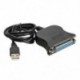 Új USB 1.1 – DB25 aljzatú nyomtató konverter kábel LPT USB adapter LPT kábel LPT USB kábel fekete