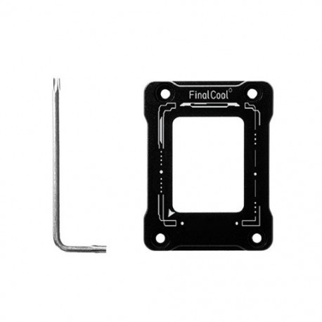 Fekete szín - FinalCool UK12 CNC alumíniumötvözet CPU hajlításkorrekciós rögzítőcsat keret csavarkulccsal LGA1700-BCF