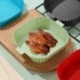 Szín: zöld - 21 cm-es légsütők sütő tepsi Sült csirke kosárszőnyeg AirFryer szilikon edény kerek Csere grillserpenyő
