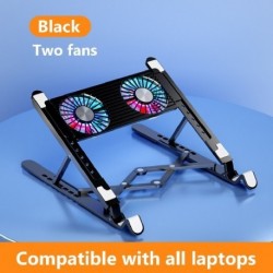 Szín: ABS 2 ventilátor - Laptop hűtőpárna 4 ventilátorral Összehajtható laptopállvány Macbook Pro notebook tartóhoz