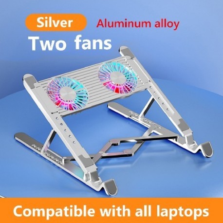 Szín: alumínium 2 ventilátor - Laptop hűtőpárna 4 ventilátorral Összehajtható laptopállvány Macbook Pro notebook