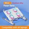 Szín: alumínium 4 ventilátor - Laptop hűtőpárna 4 ventilátorral Összehajtható laptopállvány Macbook Pro notebook