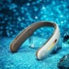 Szín: 4000 mAh fehér - Hordozható akasztós nyakú ventilátor Penge nélküli ventilátor USB újratölthető némító