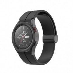 Fekete szín - Eredeti szilikon szíj Samsung Watch 5/4 44mm 40mm Watch5 Pro 45mm mágneses csatszíj Galaxy Watch 4 Classic 42