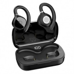 Fekete szín - Vezeték nélküli sportfutó fejhallgató Bluetooth 5.3 fülhallgató HiFi sztereó basszus nyitott fül TWS