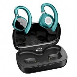 Szín: zöld - Vezeték nélküli sportfutó fejhallgató Bluetooth 5.3 fülhallgató HiFi sztereó basszus nyitott fül TWS