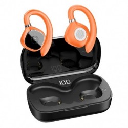 Szín: narancs - Vezeték nélküli sportfutó fejhallgató Bluetooth 5.3 fülhallgató HiFi sztereó basszus nyitott fül TWS