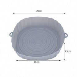 Szín: 18 cm szürke - Szilikon AirFryer edény Újrafelhasználható légsütő sütő tepsi Kerek bélés pizzaszőnyeg