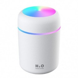 Fehér szín - 300 ml USB légpárásító mini ultrahangos párásító aroma illóolaj diffúzor 7 szín éjszakai