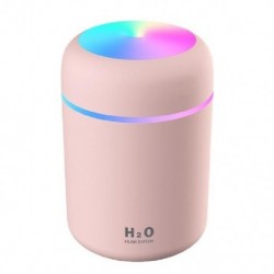 Szín: rózsaszín - 300 ml USB légpárásító mini ultrahangos párásító aroma illóolaj diffúzor 7 szín éjszakai