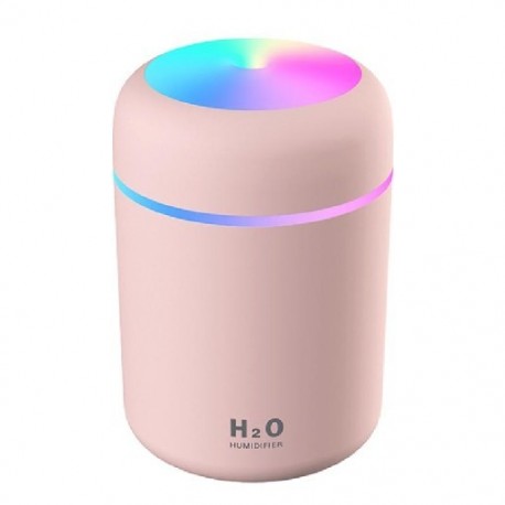 Szín: rózsaszín - 300 ml USB légpárásító mini ultrahangos párásító aroma illóolaj diffúzor 7 szín éjszakai