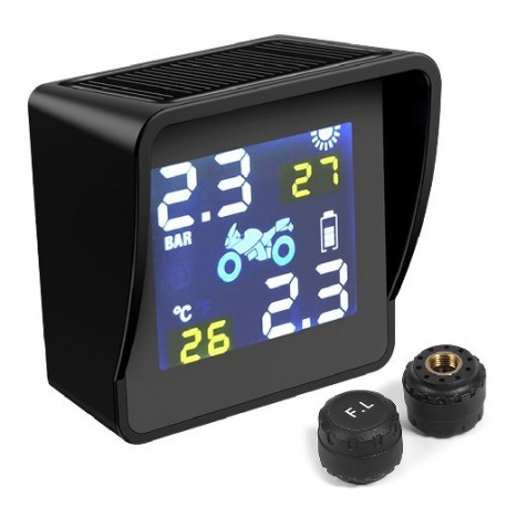 Motorkerékpár TPMS gumiabroncsnyomás-figyelő rendszer USB napelemes digitális autóbiztonsági riasztórendszerek motor