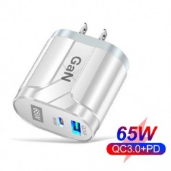 Szín: EU fehér - 65 W GaN töltő Macbook QC 3.0 PD 3.0 gyorstöltő USB Type C gyorstöltő iPhone 13 12 Pro Max Xiaomi