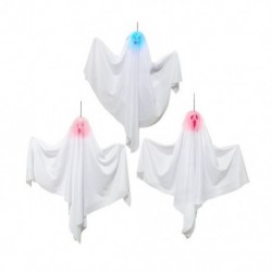 Szín: 3db A - 3db Halloween függő Ghost dekorációs dísz LED fénnyel, fehér repülő szellem Halloween dekoráció