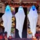 Szín: 3db A - 3db Halloween függő Ghost dekorációs dísz LED fénnyel, fehér repülő szellem Halloween dekoráció