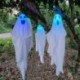 Szín: 3db A - 3db Halloween függő Ghost dekorációs dísz LED fénnyel, fehér repülő szellem Halloween dekoráció