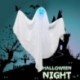 Szín: 3db A - 3db Halloween függő Ghost dekorációs dísz LED fénnyel, fehér repülő szellem Halloween dekoráció
