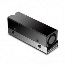 Fekete szín - M.2 SSD NVMe hűtőborda M2 2280 félvezető lemezes levegő keringető radiátor ventilátorral, alumínium