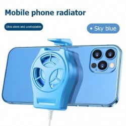 Szín: kék - Mini mobiltelefon hűtőventillátor radiátor Turbo Hurricane Game Cooler Mobiltelefon Cool hűtőborda iPhone