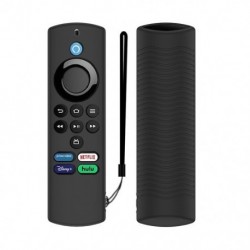 Fekete szín - Szilikon védőburkolat az Amazon Fire TV Stick Lite Alexa Voice Remote Lite 2. generációs ütésálló