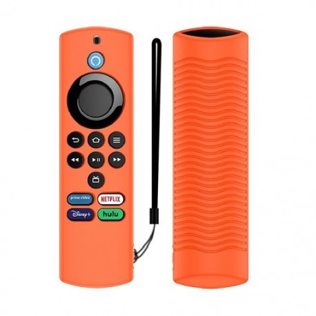 Szín: narancs - Szilikon védőburkolat az Amazon Fire TV Stick Lite Alexa Voice Remote Lite 2. generációs ütésálló