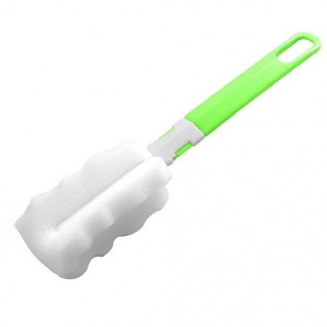 Szín: zöld - Levehető cumisüveg kefe Clean Sponge Child speciális palackkefe hosszú nyelű tisztítóeszközök Vizes