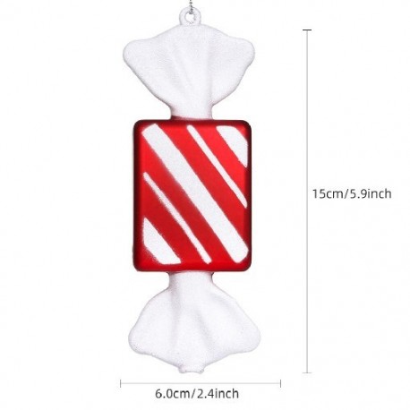 Szín: D - 32 cm-es nagy cukorka medál karácsonyi díszek piros-fehérre festett arany party dekoráció karácsonyfa függő