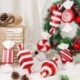 Szín: E - 32 cm-es nagy cukorka medál karácsonyi díszek piros-fehérre festett arany party dekoráció karácsonyfa függő