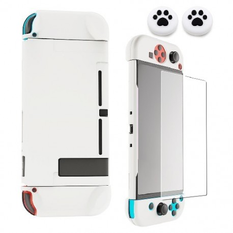 Szín: B - Rózsaszín dokkolható védőtok Nintendo Switch Joy-Con kontrollerhez kemény tok Shell színes fedőüveg